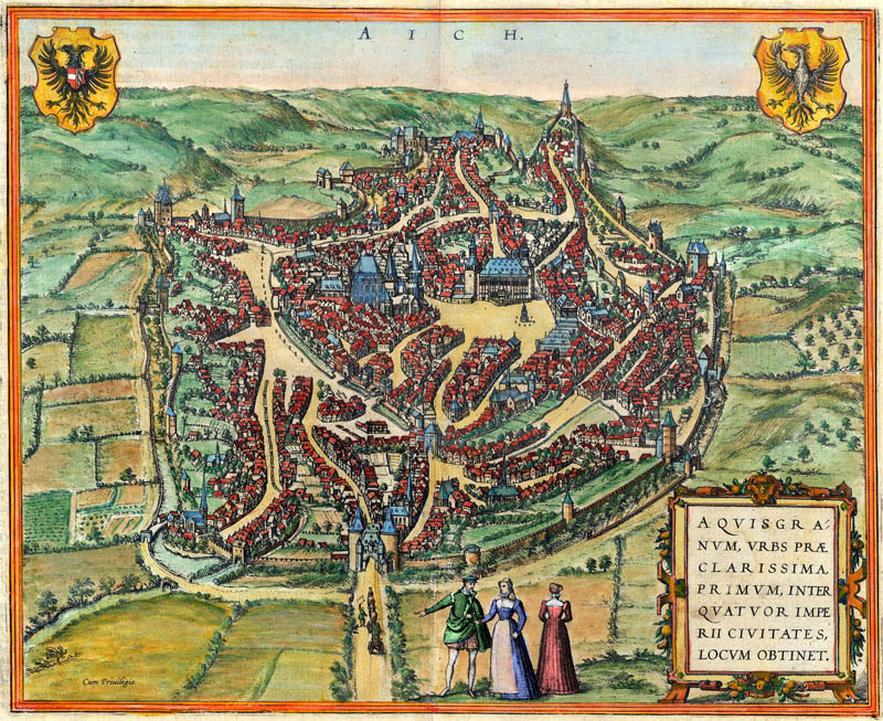 Aachen 1578 Braun en Hogenberg